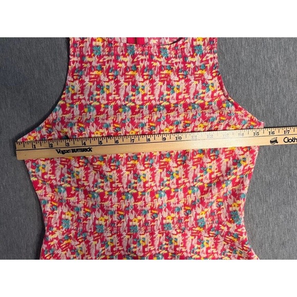 Everly Womens Fit & Flare Dress Multicolor Abstract Boat Neck Sleeveless Zip S - Picture 8 of 9